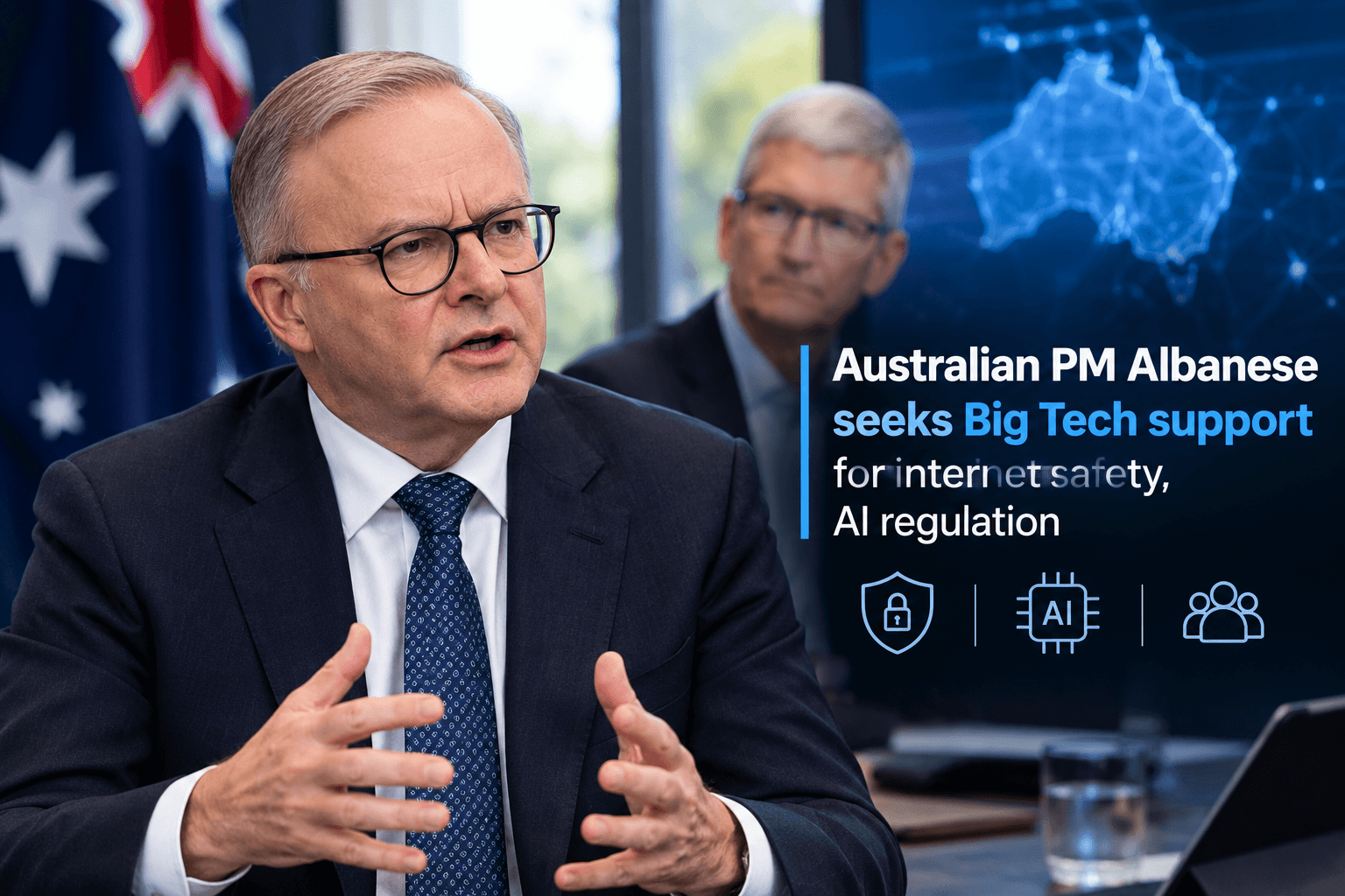 Australian PM Albanese seeks Big Tech support for internet safety, AI regulation